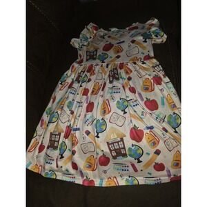 Boutique back to school apple backpack pencil globe dress size 7 8